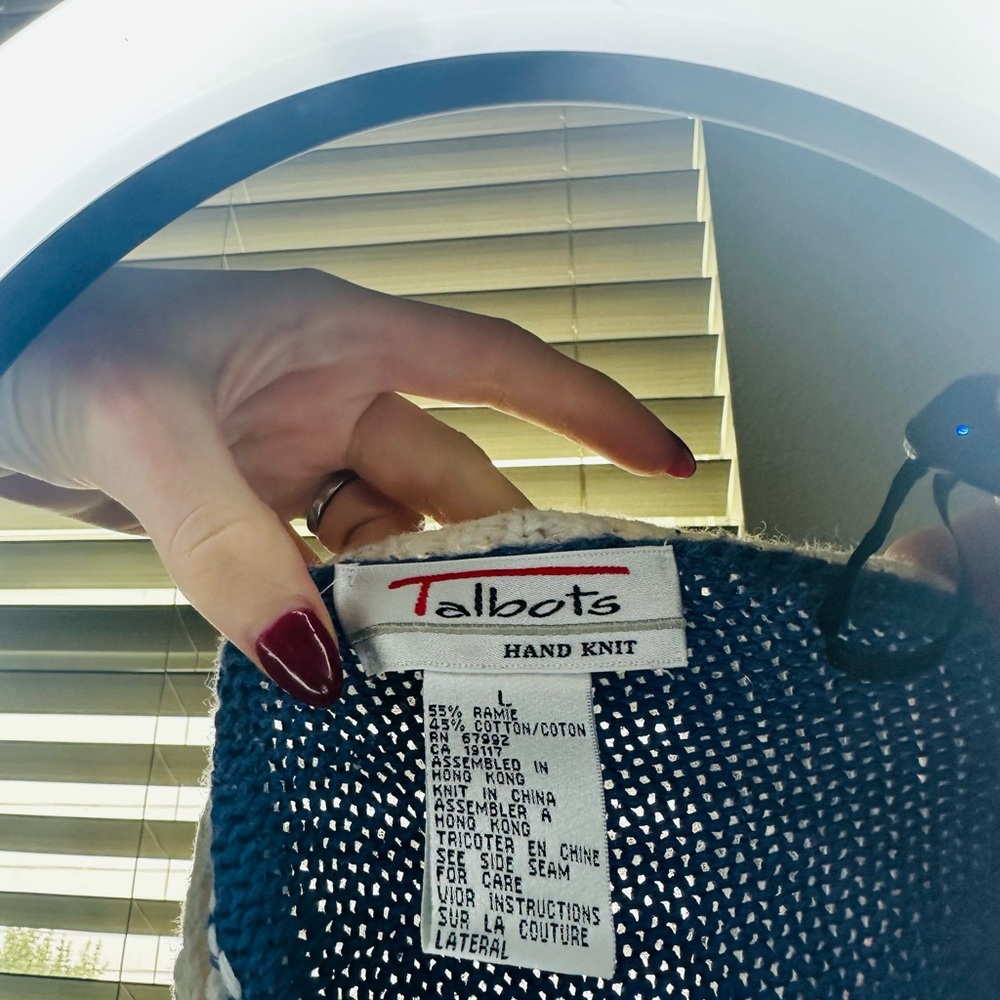 Talbots Colorful Patchwork Knit Crew Neck Sweater - image 7